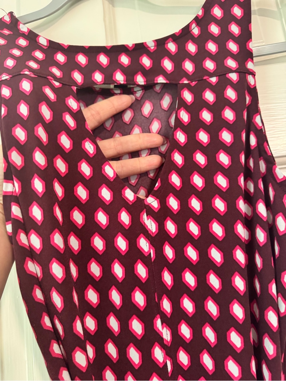 Banana Republic Sleeveless Pink and Black Printed Midi Dress - Picture 4 of 5